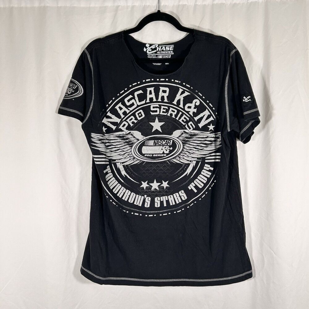 NASCAR K&N Pro Series Shirt Unisex Large Black Short Sleeve Round Neck Chase